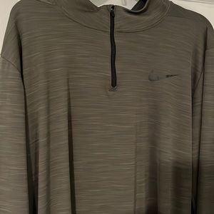 Nike Dri-Fit 1/4 Zip Stretch Pullover Top Mock Neck Green Men's XLT Chest Flaw